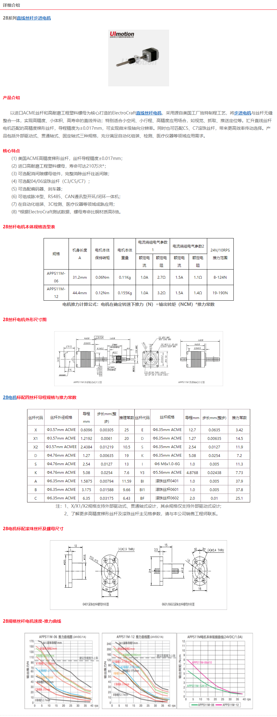 28系列APPS11M丝杆电机