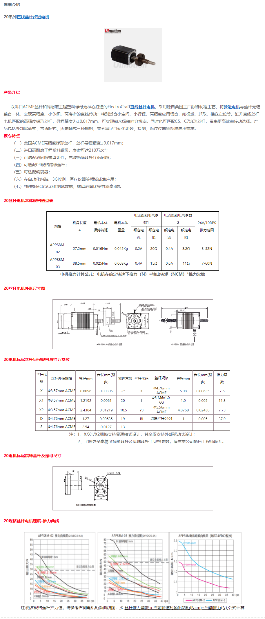 20系列APPS8M丝杆电机